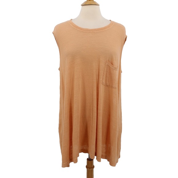 Wilt Tops - WILT Sleeveless Top size Small Linen Peach Orange Knit Swing Pocket‎